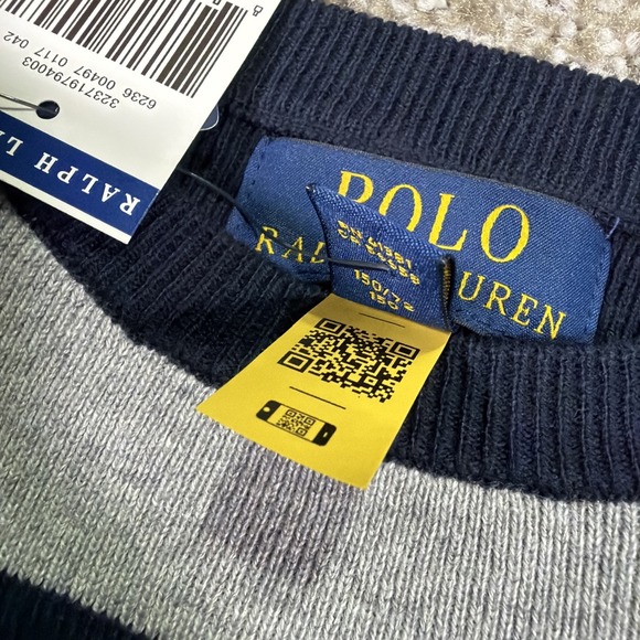 Polo Ralph Lauren Boys Crewneck Sweater Gray Spell Out Medium (10/12) NWT - Picture 3 of 7